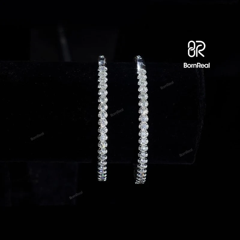 Créoles rondes en or blanc massif