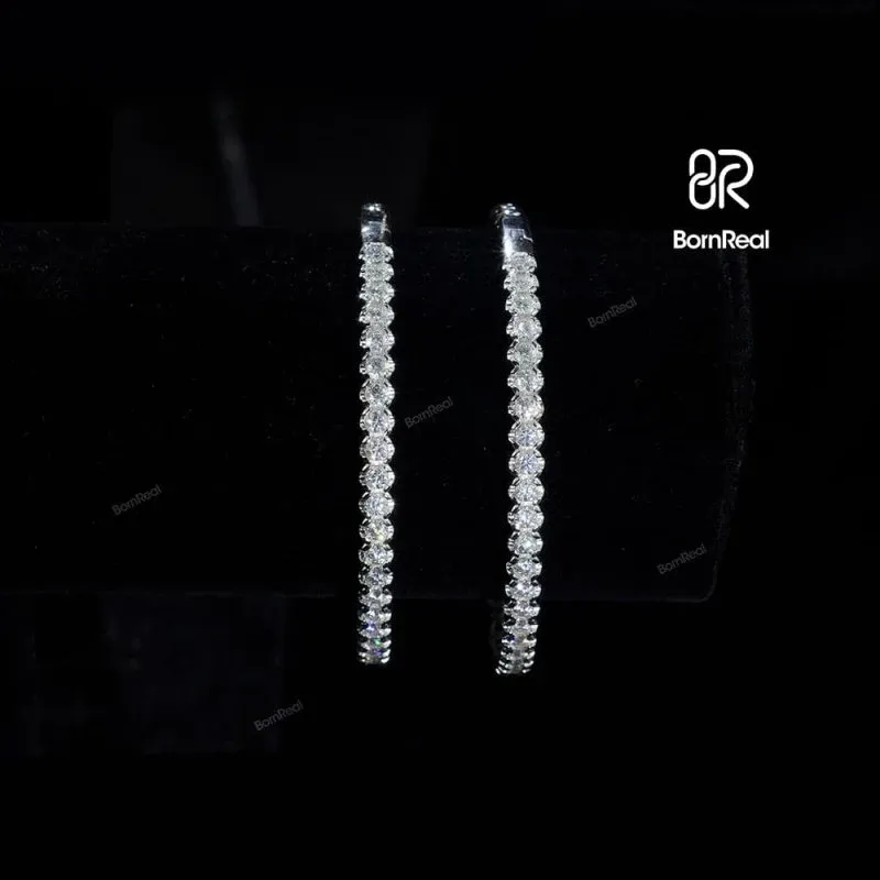 Créoles rondes en or blanc massif