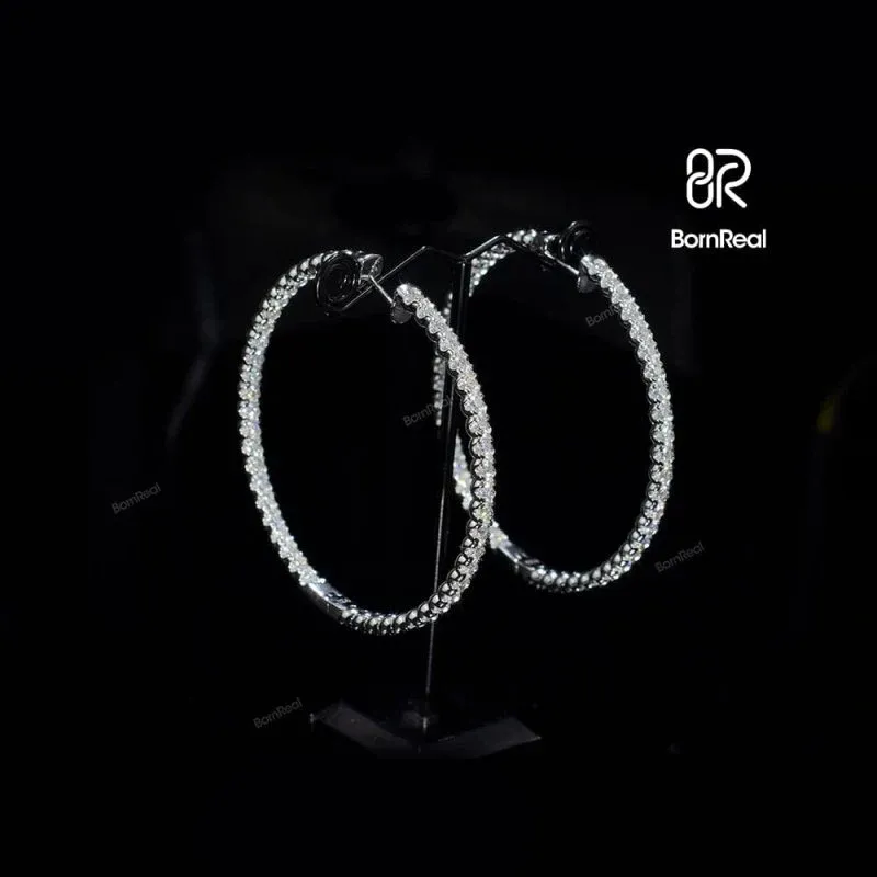 Créoles rondes en or blanc massif