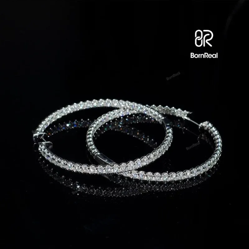 Créoles rondes en or blanc massif