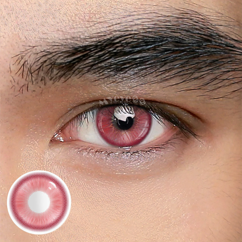 MYEYEBB Magic Coral Red Prescription Cosplay Colored Contact Lenses - Magic Coral  Red - -8.00 - RY1000_RD - image 1
