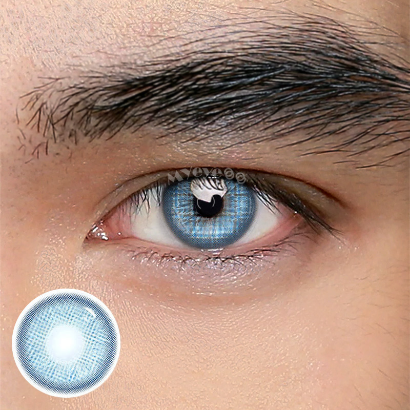MYEYEBB Rare Iris Blue Prescription Men Colored Contact Lenses - Rare Iris Blue - -8.00 - FA30-3 - image 1