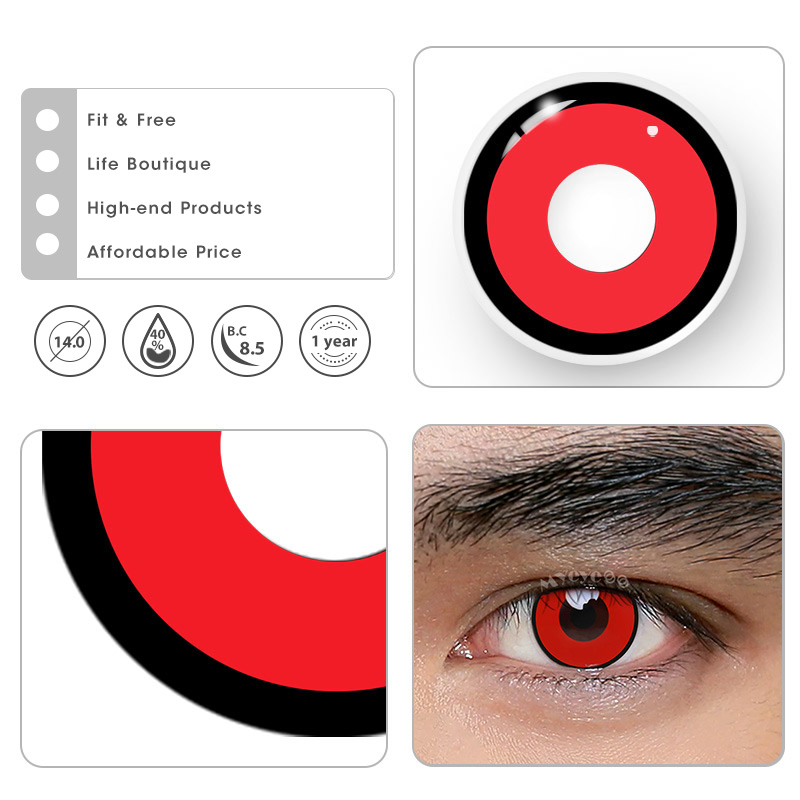 MYEYEBB Manson Red Prescription Men Cosplay Colored Contact Lenses - image 9