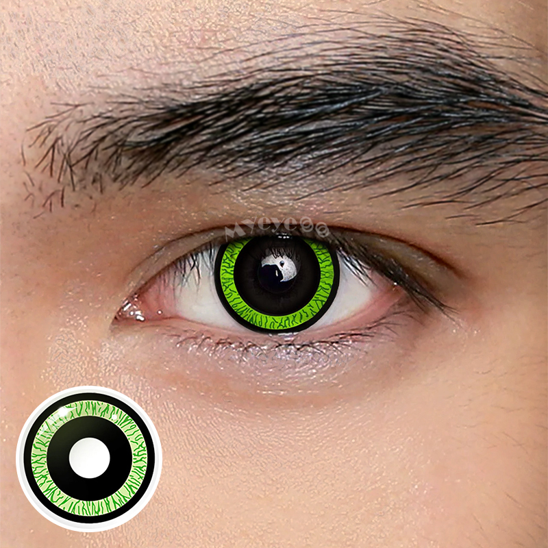 MYEYEBB Nebulos Green Men Cosplay Colored Contact Lenses - Nebulos Green - 0.00 - YS36-2 - image 1