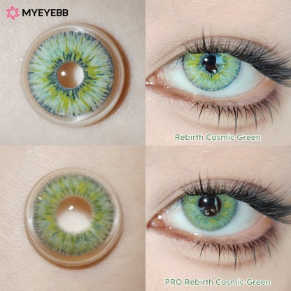 MYEYEBB Rebirth Cosmic Green Prescription Men Colored Contact Lenses - image 8