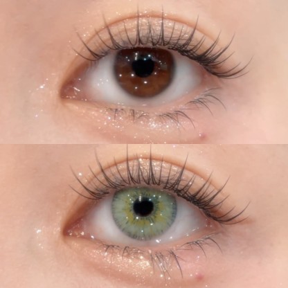 MYEYEBB Rebirth Cosmic Green Prescription Men Colored Contact Lenses - image 3