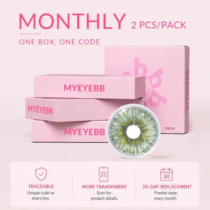 MYEYEBB Rebirth Cosmic Green Prescription Men Colored Contact Lenses - image 9
