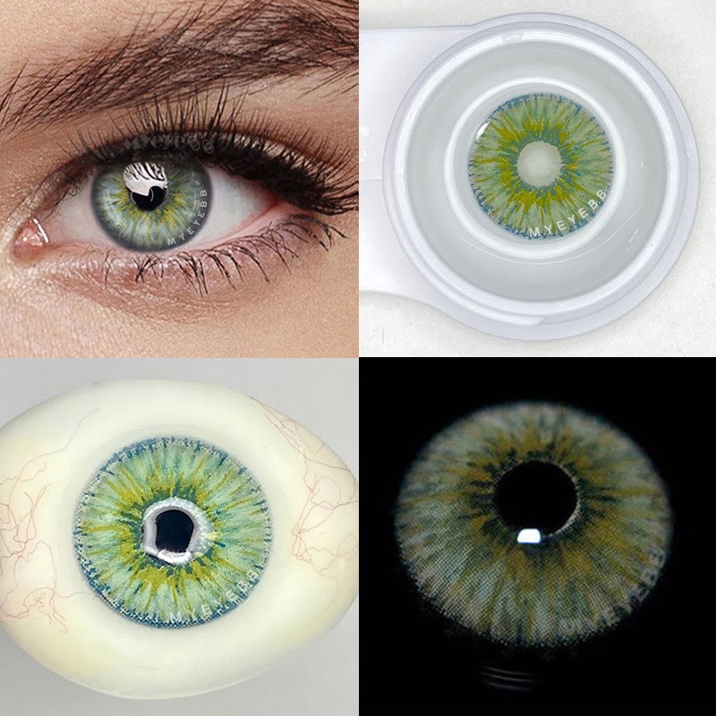 MYEYEBB Rebirth Cosmic Green Prescription Men Colored Contact Lenses - image 10