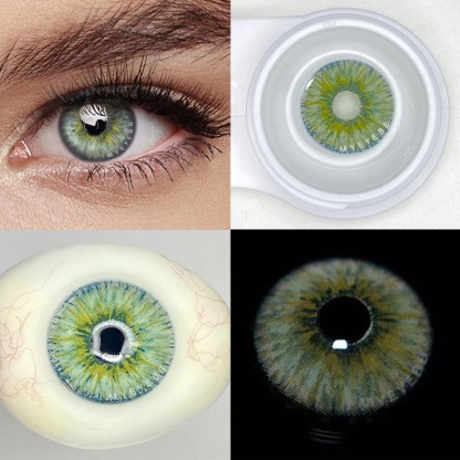 MYEYEBB Rebirth Cosmic Green Prescription Men Colored Contact Lenses - image 10