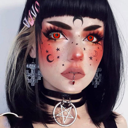 MYEYEBB Manson Red Prescription Men Cosplay Colored Contact Lenses - image 5