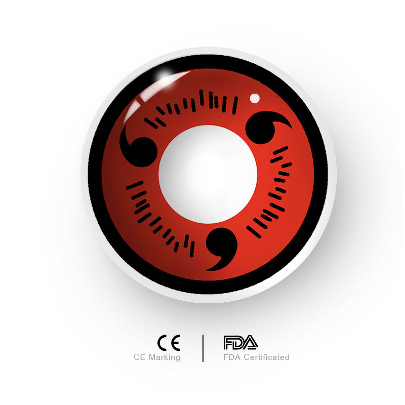 MYEYEBB Sharingan Magatama Red Prescription Men Cosplay Colored Contact Lenses - image 4