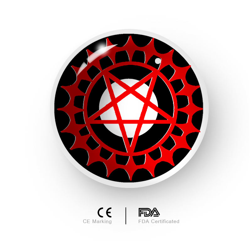 MYEYEBB Blind Ciel's Contract Red & Black Men Cosplay Colored Contact Lenses - image 2