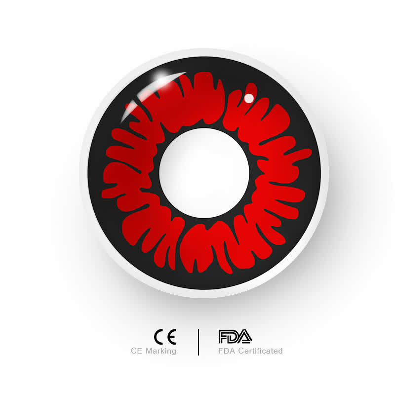 MYEYEBB Peony Red Prescription Men Cosplay Colored Contact Lenses  - image 2