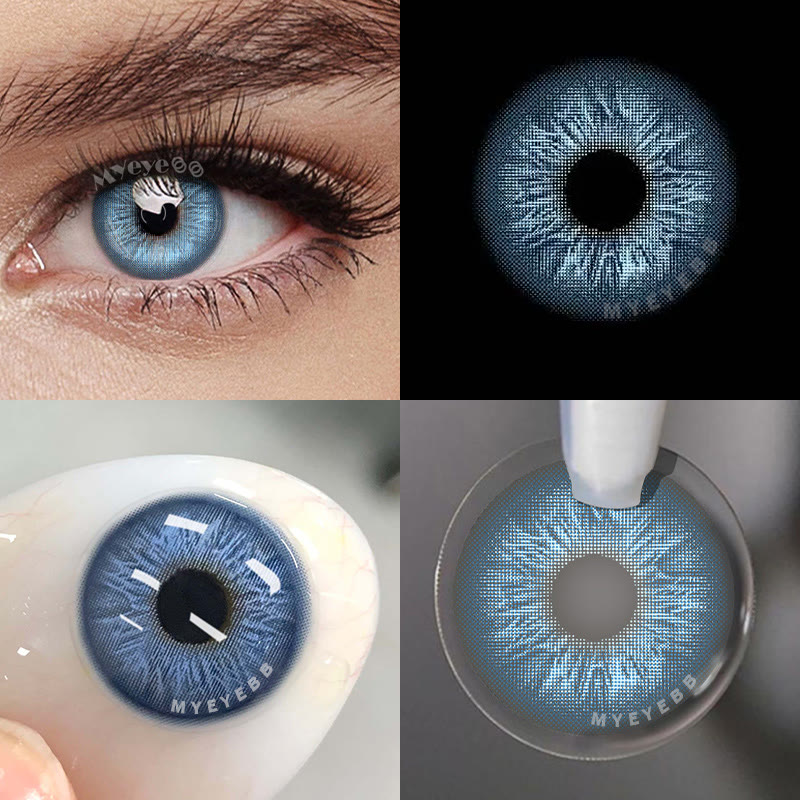 MYEYEBB Rare Iris Blue Prescription Men Colored Contact Lenses - image 3