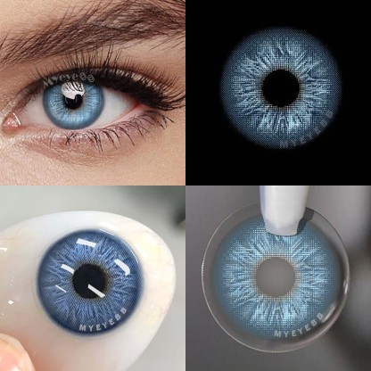MYEYEBB Rare Iris Blue Prescription Men Colored Contact Lenses - image 3