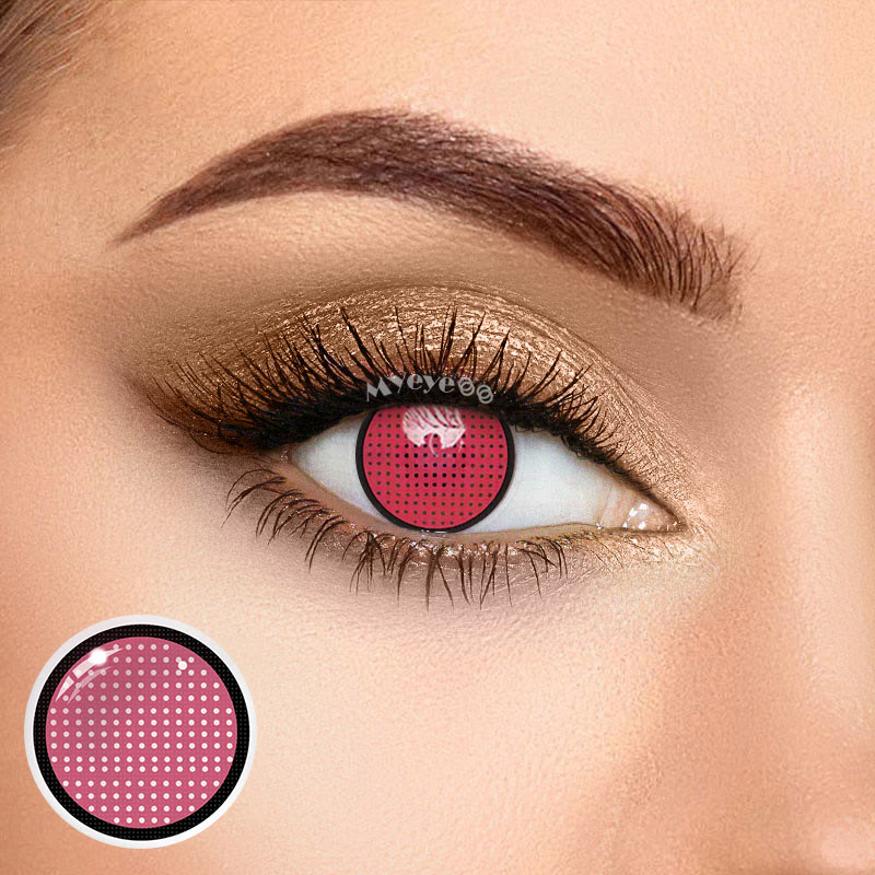 MYEYEBB Blind Red Manson Mesh Men Cosplay Colored Contact Lenses - Red Manson Mesh - 0.00 - G36 - image 1