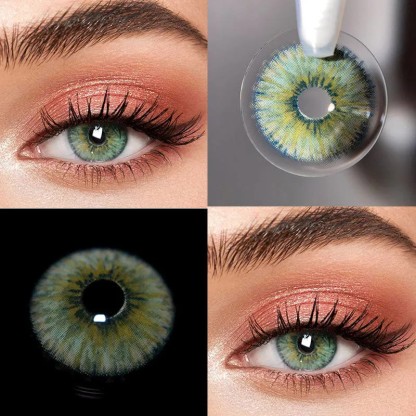 MYEYEBB Rebirth Cosmic Green Prescription Men Colored Contact Lenses - image 3