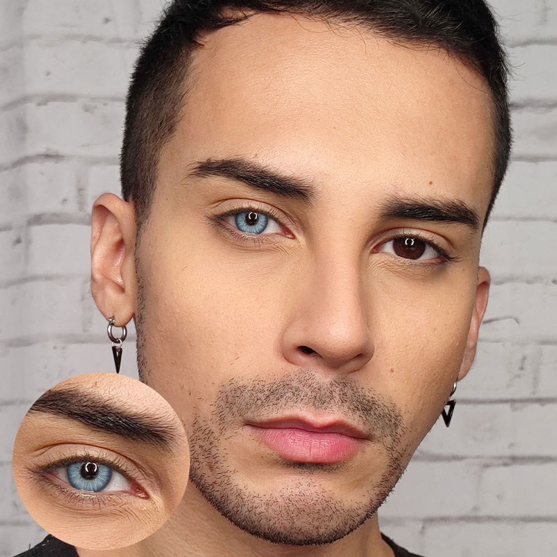 MYEYEBB Y2K Boho Blue Prescription Men Colored Contact Lenses - image 3