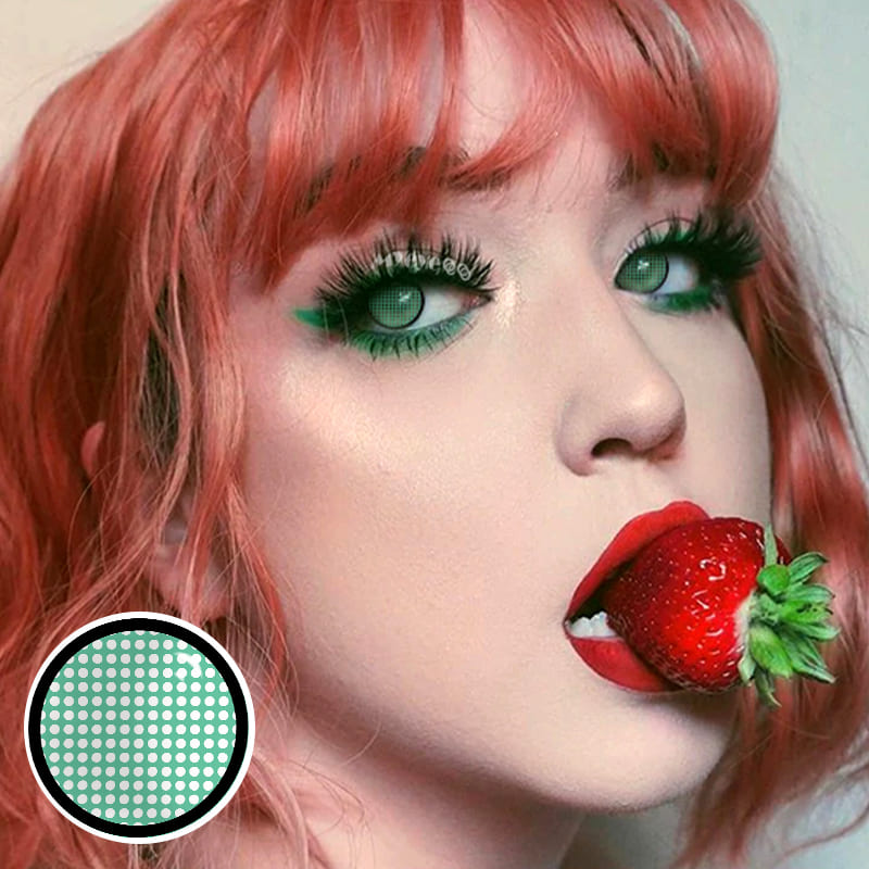 MYEYEBB Blind Mesh Green Prescription Men Cosplay Colored Contact Lenses  - image 4