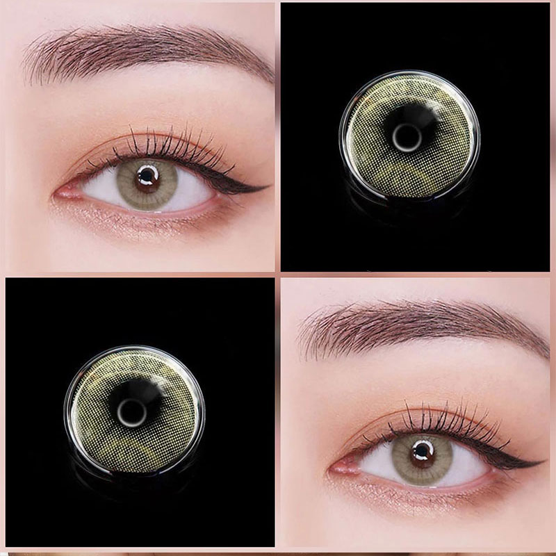 MYEYEBB Aurora Yellow Green Prescription Colored Contact Lenses - image 2