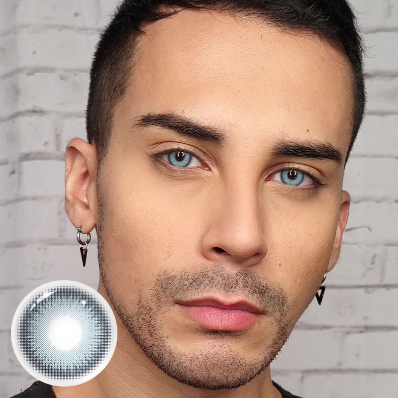 MYEYEBB Y2K Boho Blue Prescription Men Colored Contact Lenses - image 2