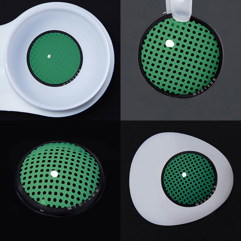 MYEYEBB Blind Mesh Green Prescription Men Cosplay Colored Contact Lenses  - image 3