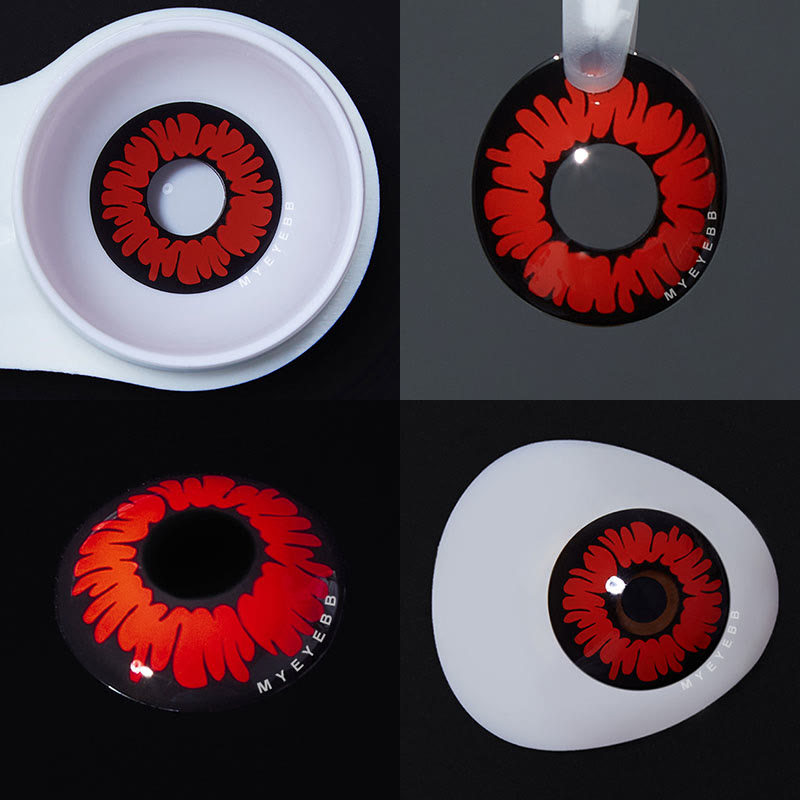MYEYEBB Peony Red Prescription Men Cosplay Colored Contact Lenses  - image 3