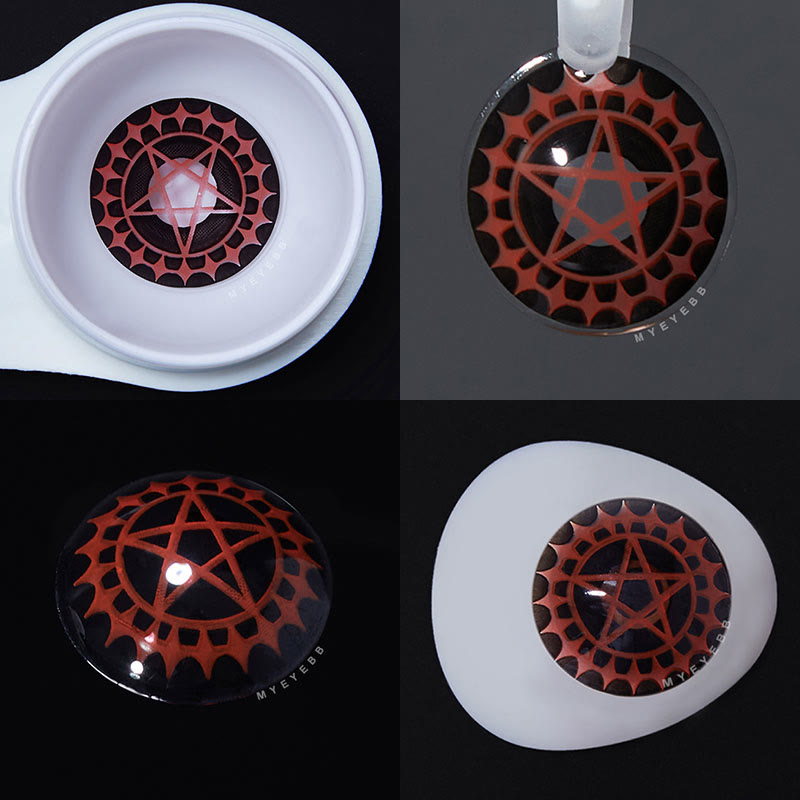 MYEYEBB Blind Ciel's Contract Red & Black Men Cosplay Colored Contact Lenses - image 3