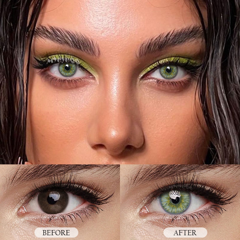 MYEYEBB Rebirth Cosmic Green Prescription Men Colored Contact Lenses - image 11