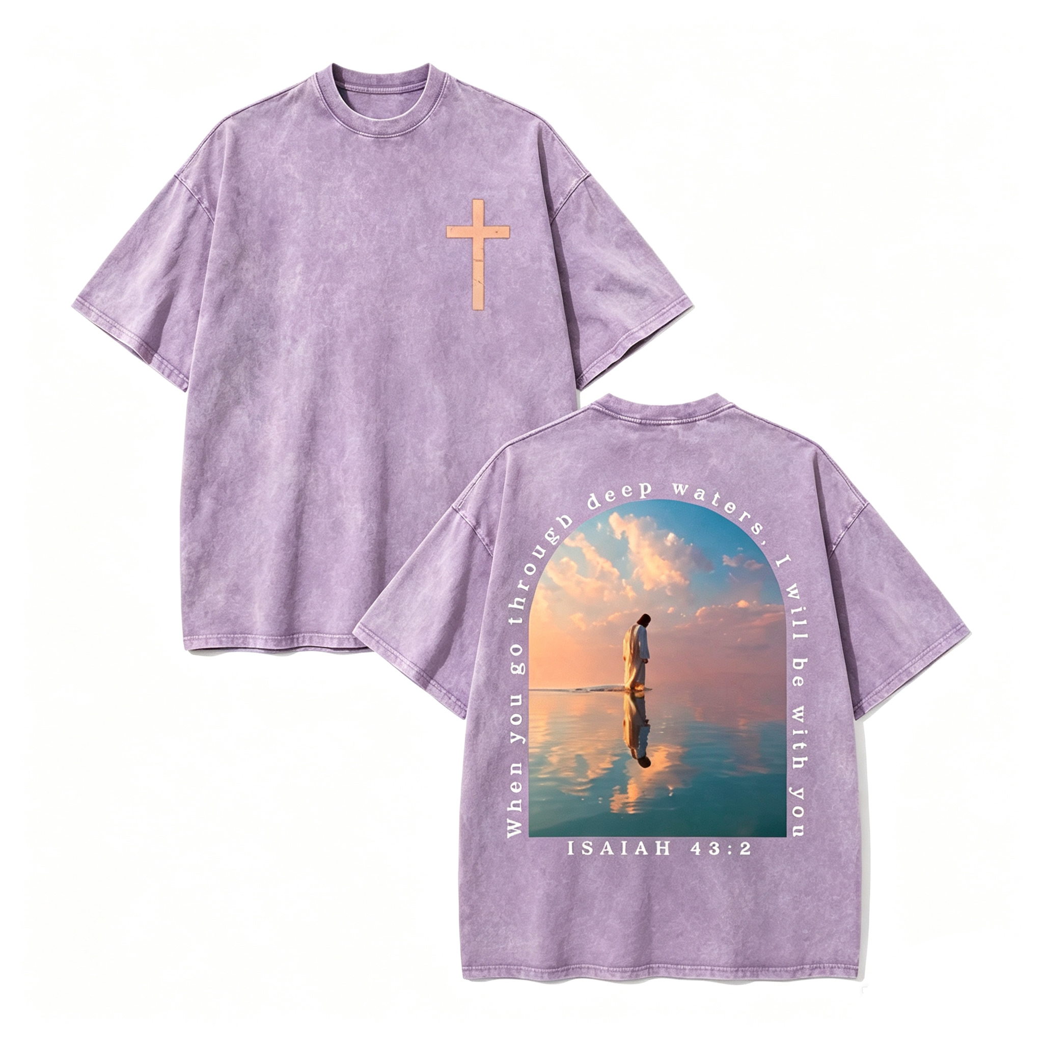 Isaiah 43:2 Washed Faith Tee ✝️ – “I Will Be With You” Vintage Shirt