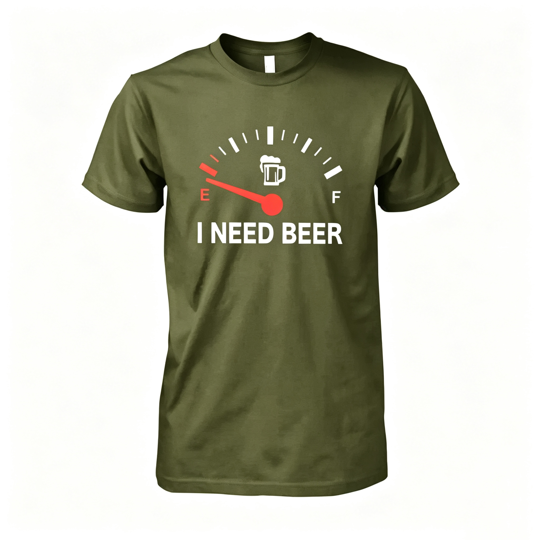 I Need Beer Empty Fuel Gauge Funny Beer Lover Graphic Shirt