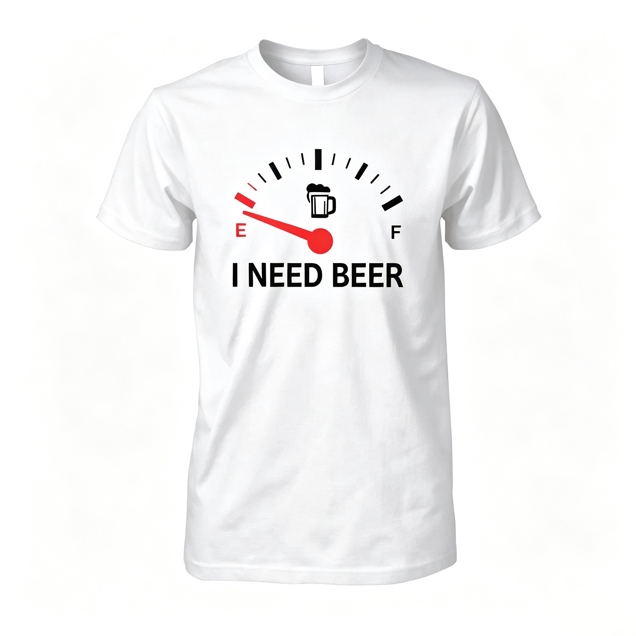 I Need Beer Empty Fuel Gauge Funny Beer Lover Graphic Shirt