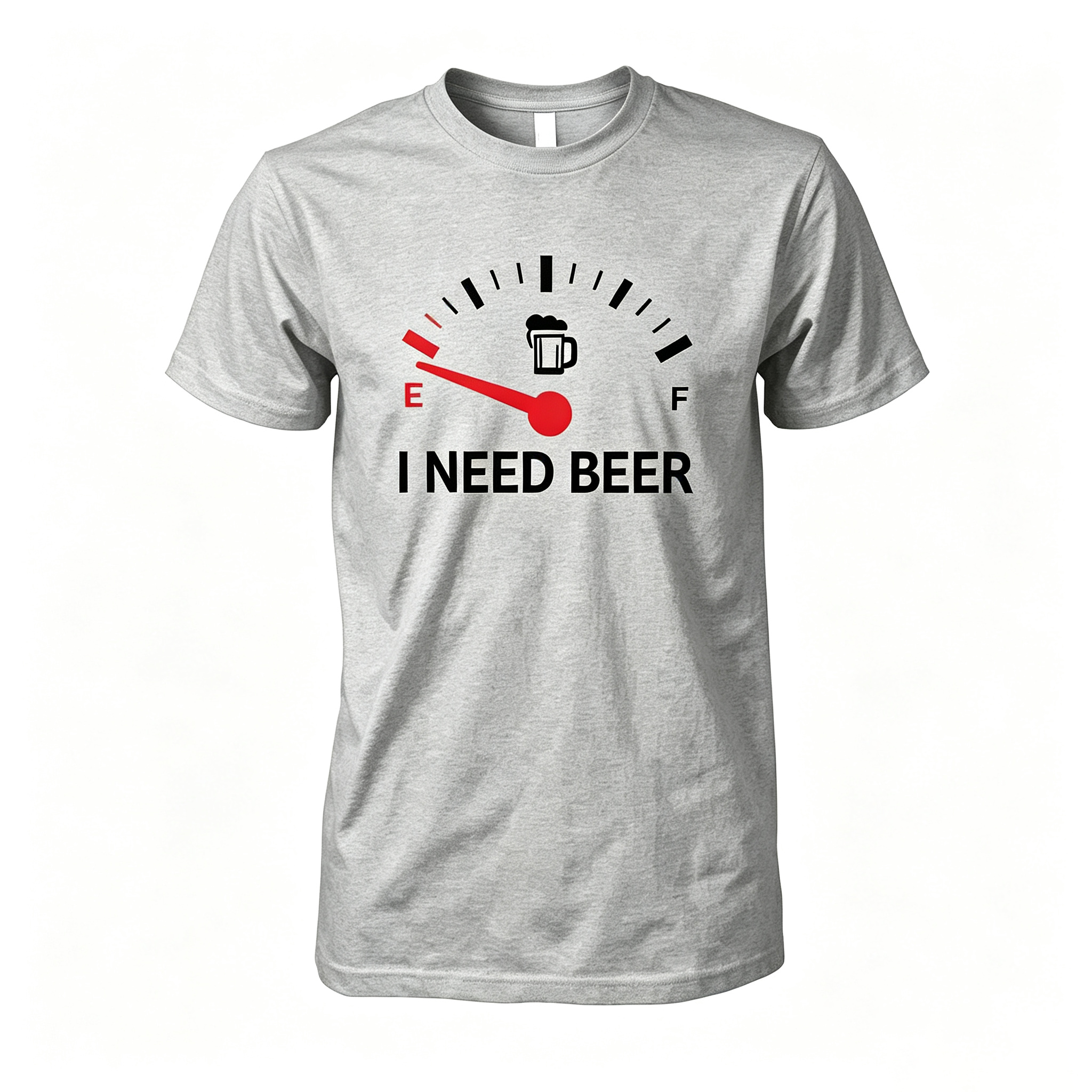 I Need Beer Empty Fuel Gauge Funny Beer Lover Graphic Shirt