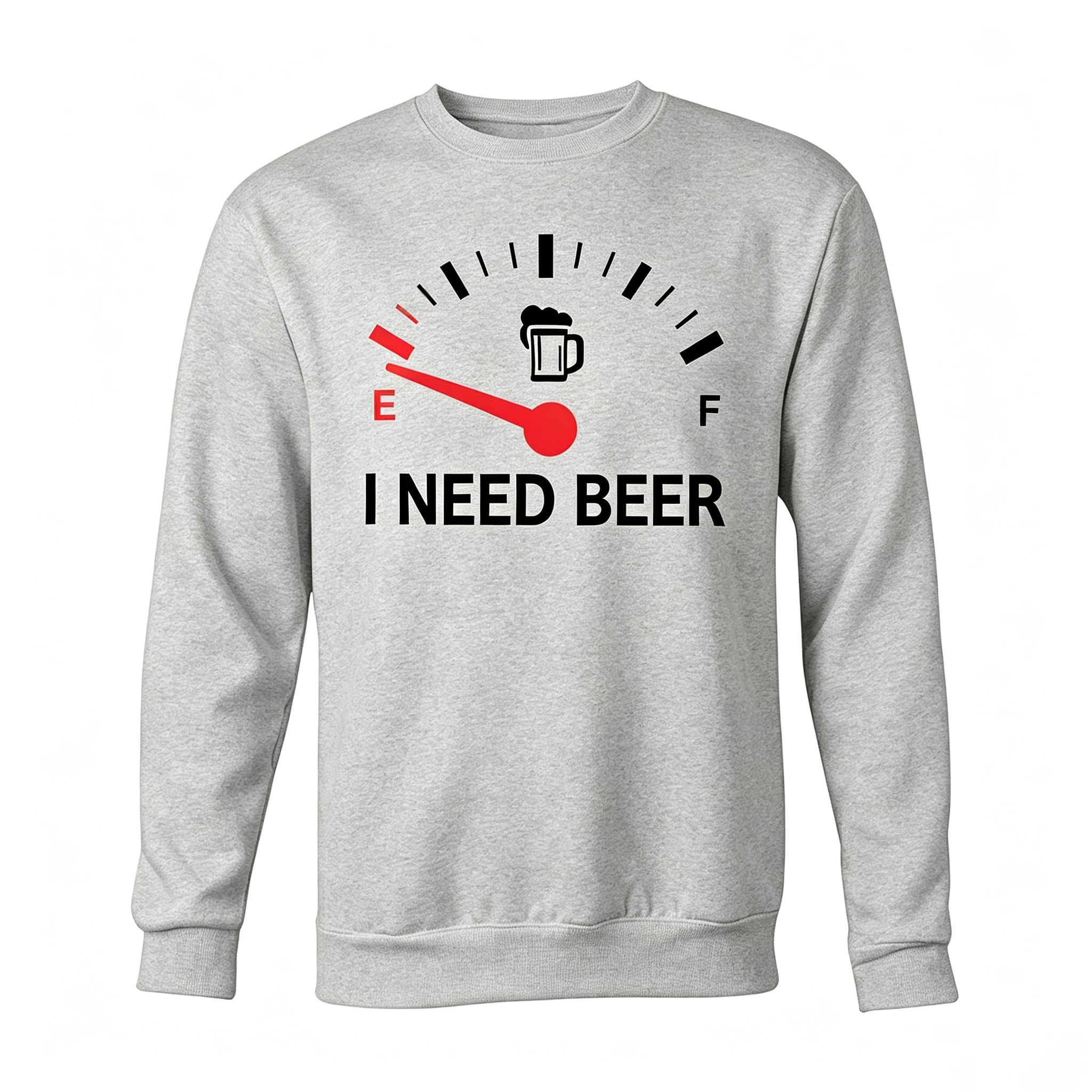 I Need Beer Empty Fuel Gauge Funny Beer Lover Graphic Shirt