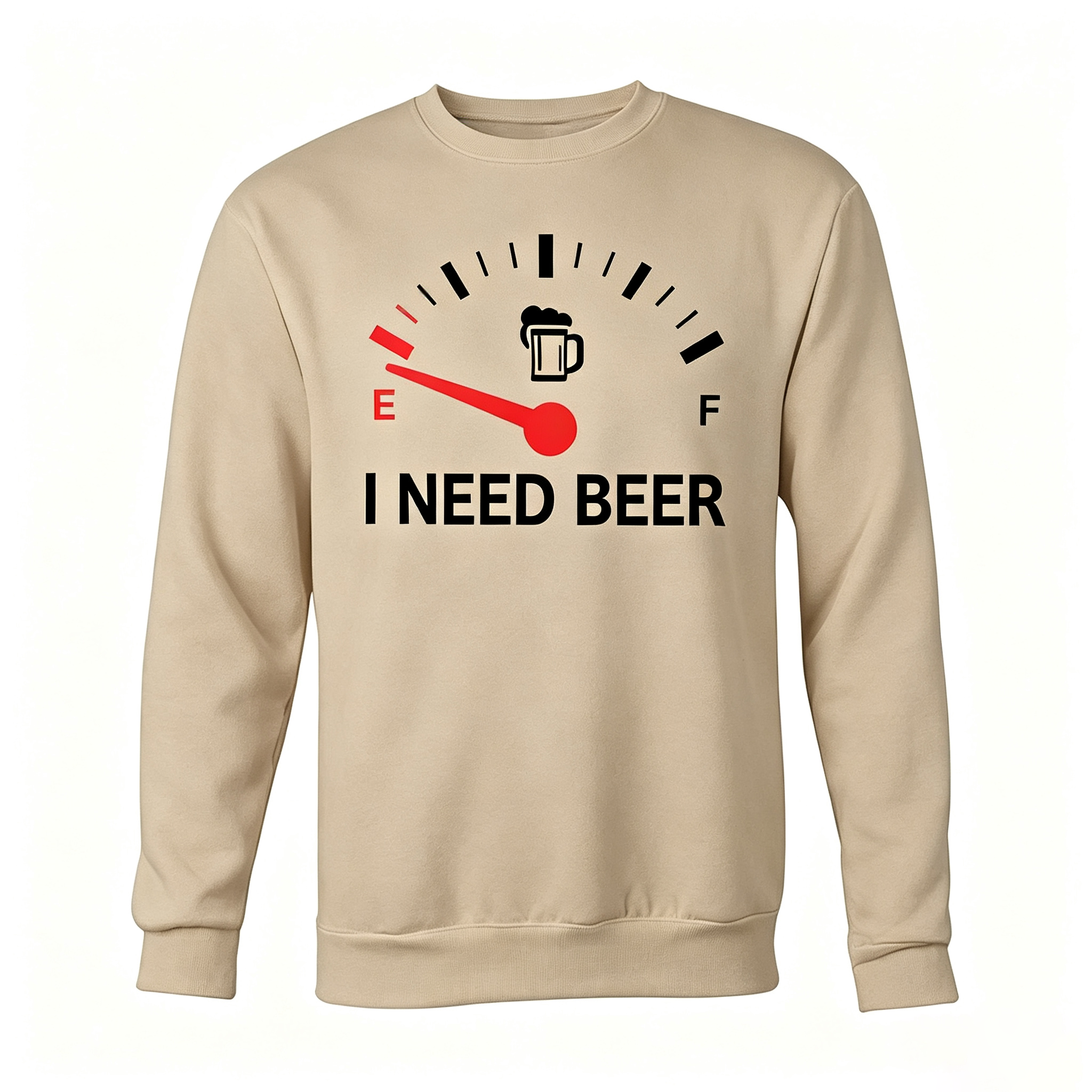 I Need Beer Empty Fuel Gauge Funny Beer Lover Graphic Shirt