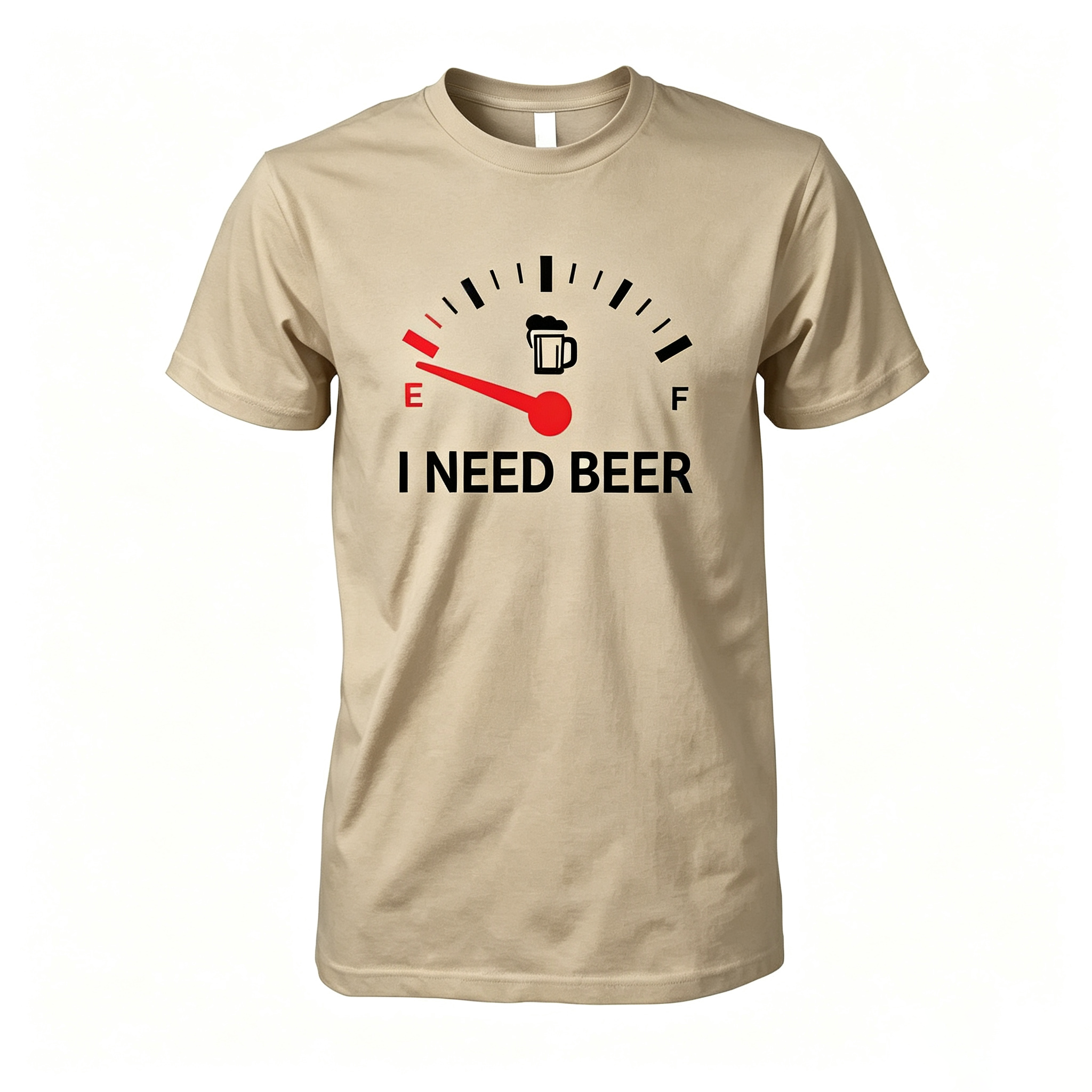 I Need Beer Empty Fuel Gauge Funny Beer Lover Graphic Shirt