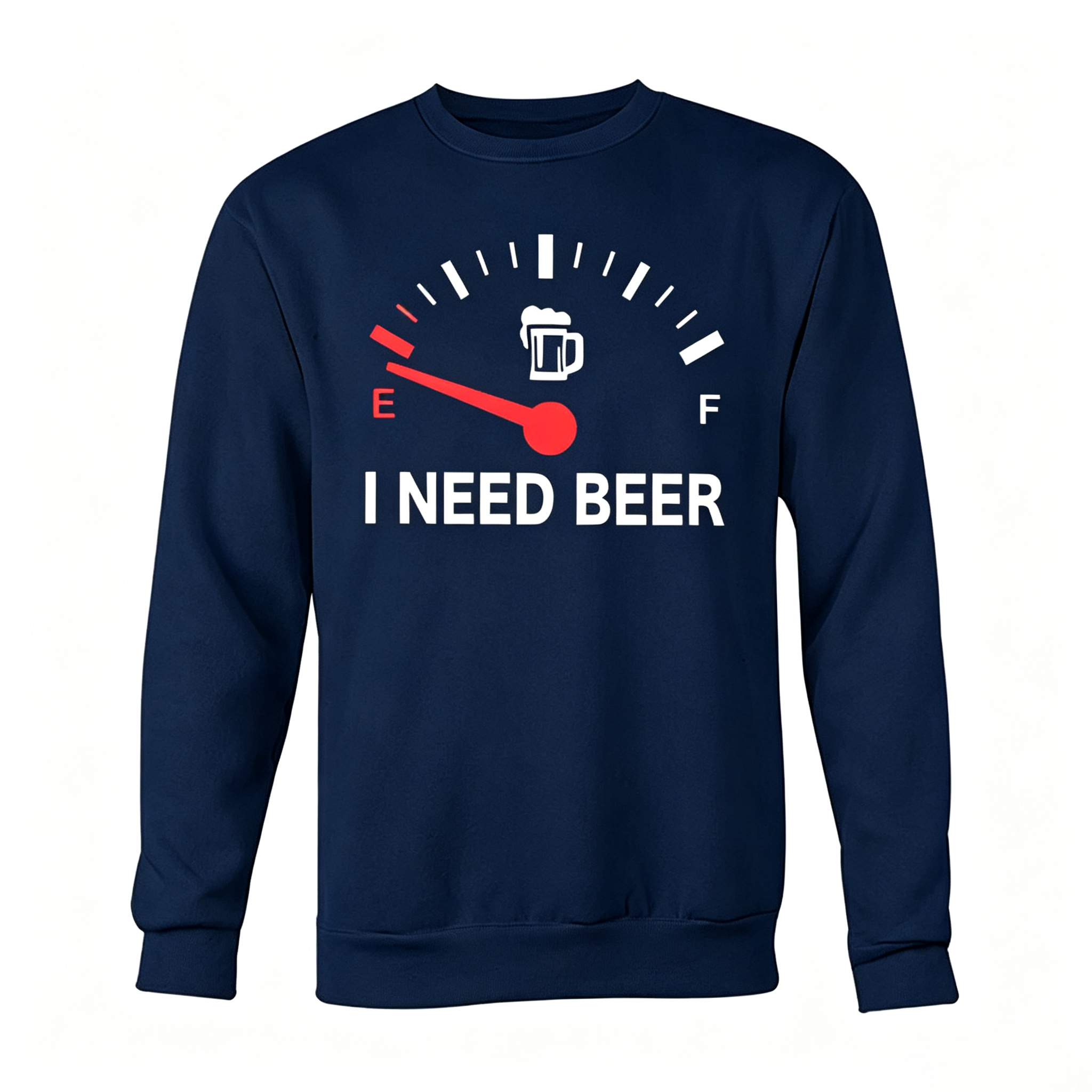 I Need Beer Empty Fuel Gauge Funny Beer Lover Graphic Shirt