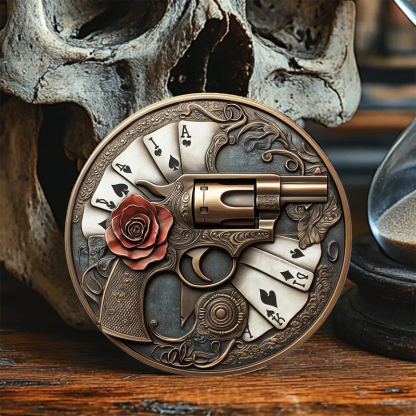 Cowboy Skull Challenge Coin