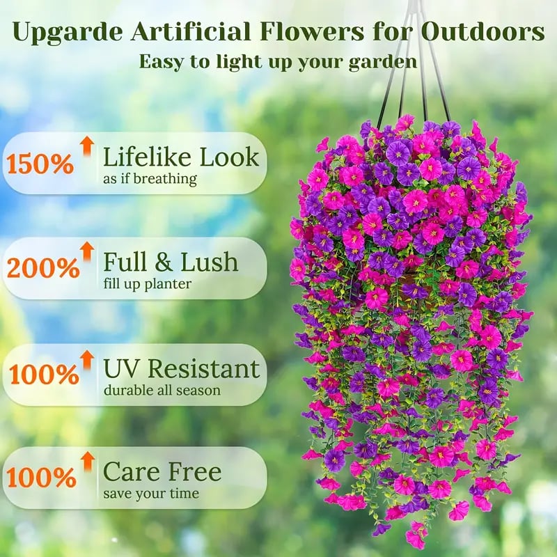 Artificial Flower , Faux Flower, Decorative Flower for Home Garden, Porch, Window Box, Yard and Seasonal Celebrations