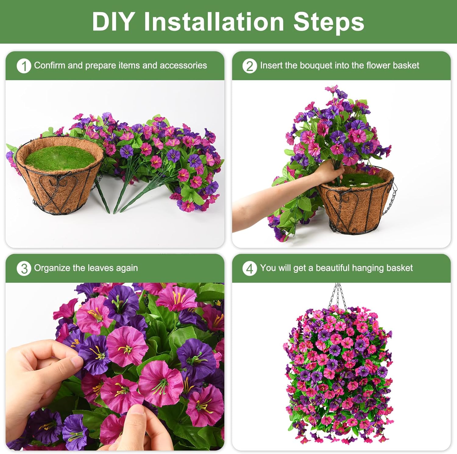 Artificial Flower , Faux Flower, Decorative Flower for Home Garden, Porch, Window Box, Yard and Seasonal Celebrations