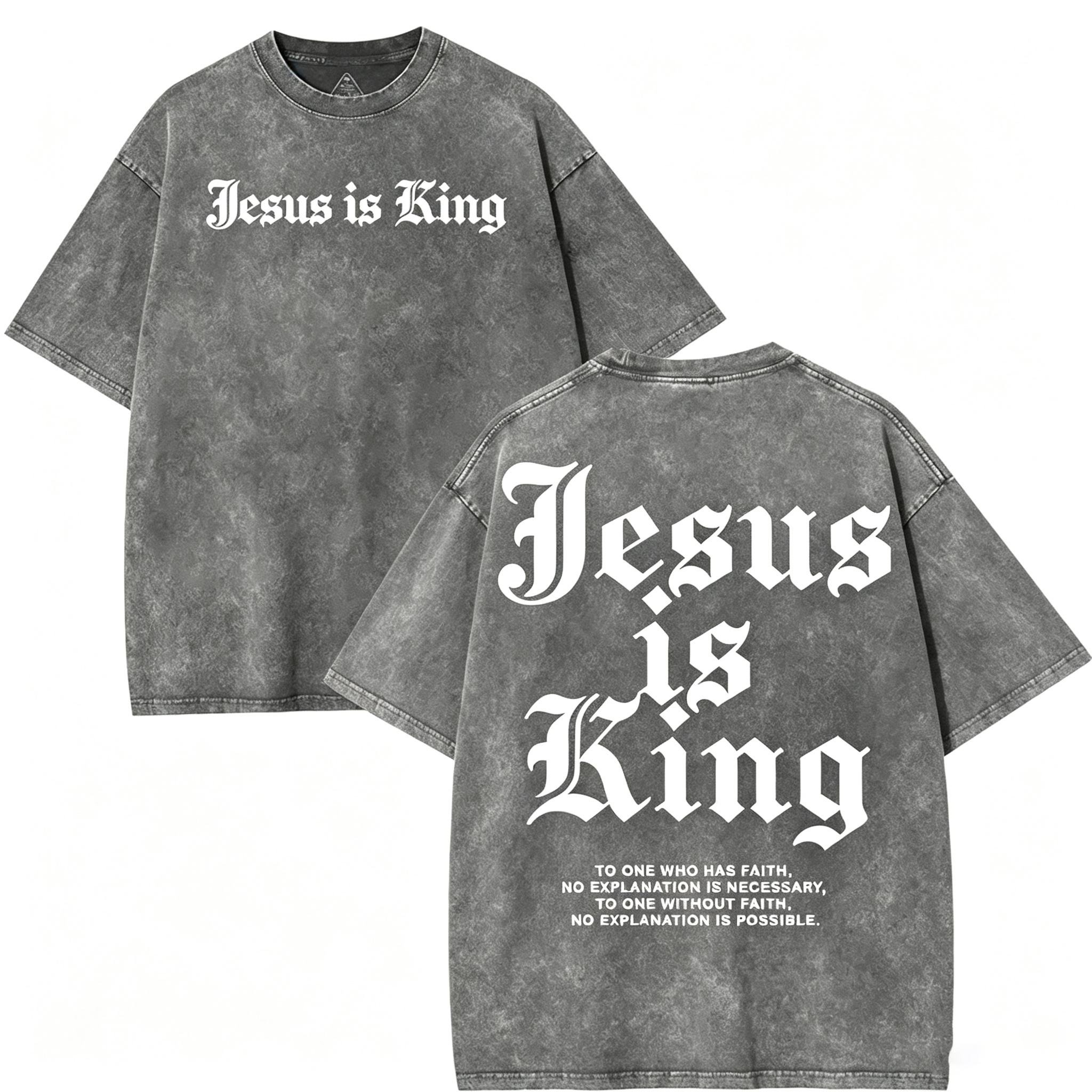 Jesus Is King Vintage Washed Oversized T‑Shirt