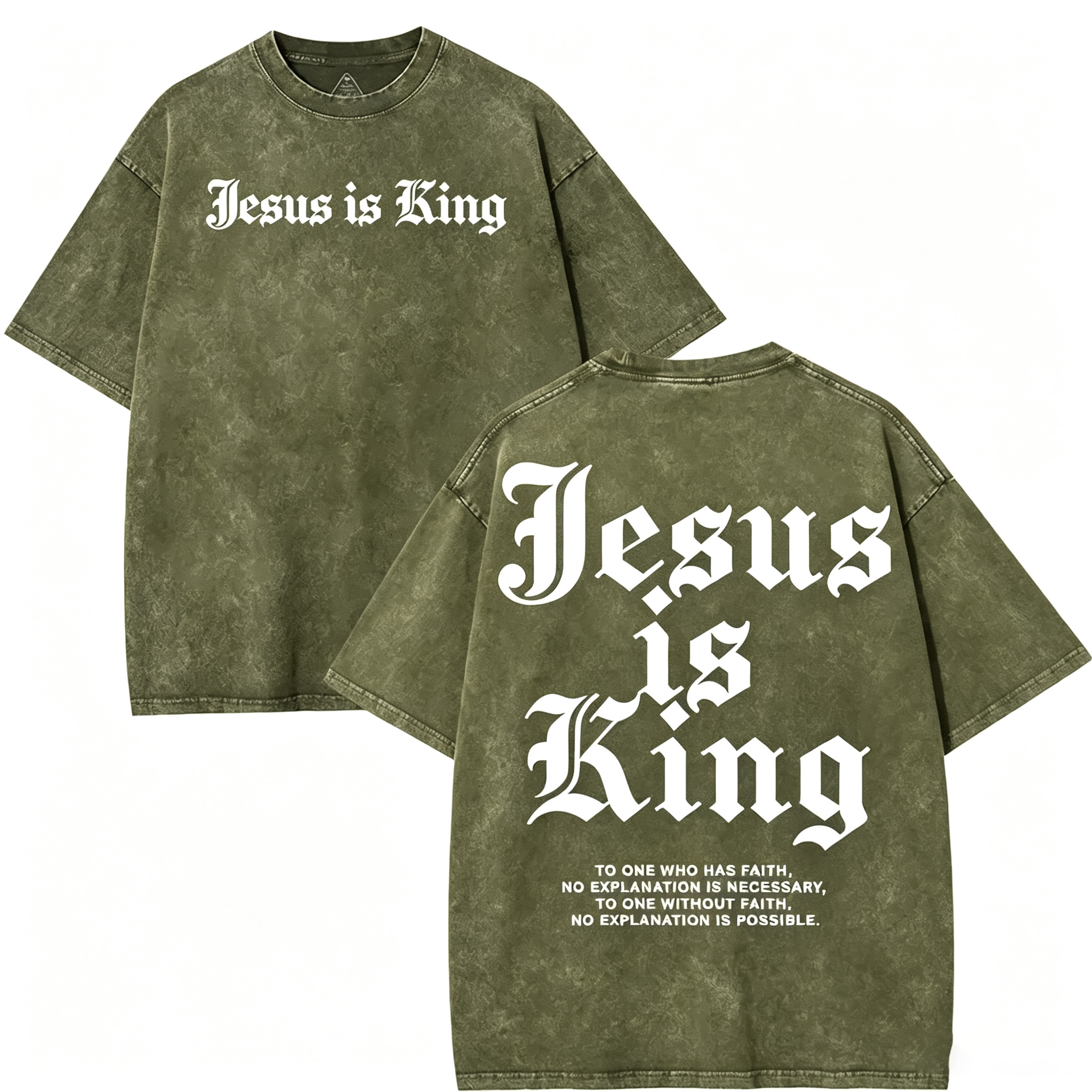 Jesus Is King Vintage Washed Oversized T‑Shirt