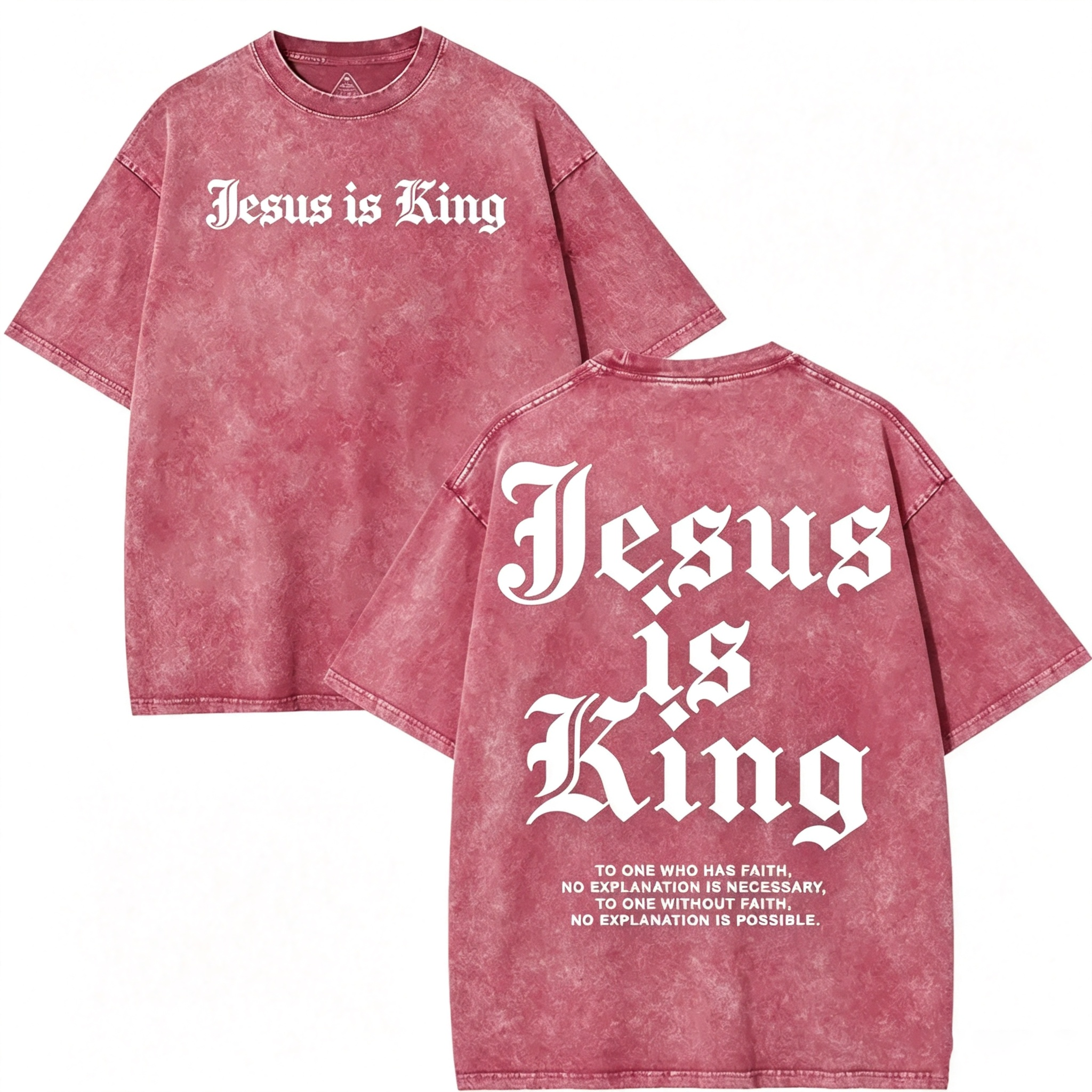 Jesus Is King Vintage Washed Oversized T‑Shirt