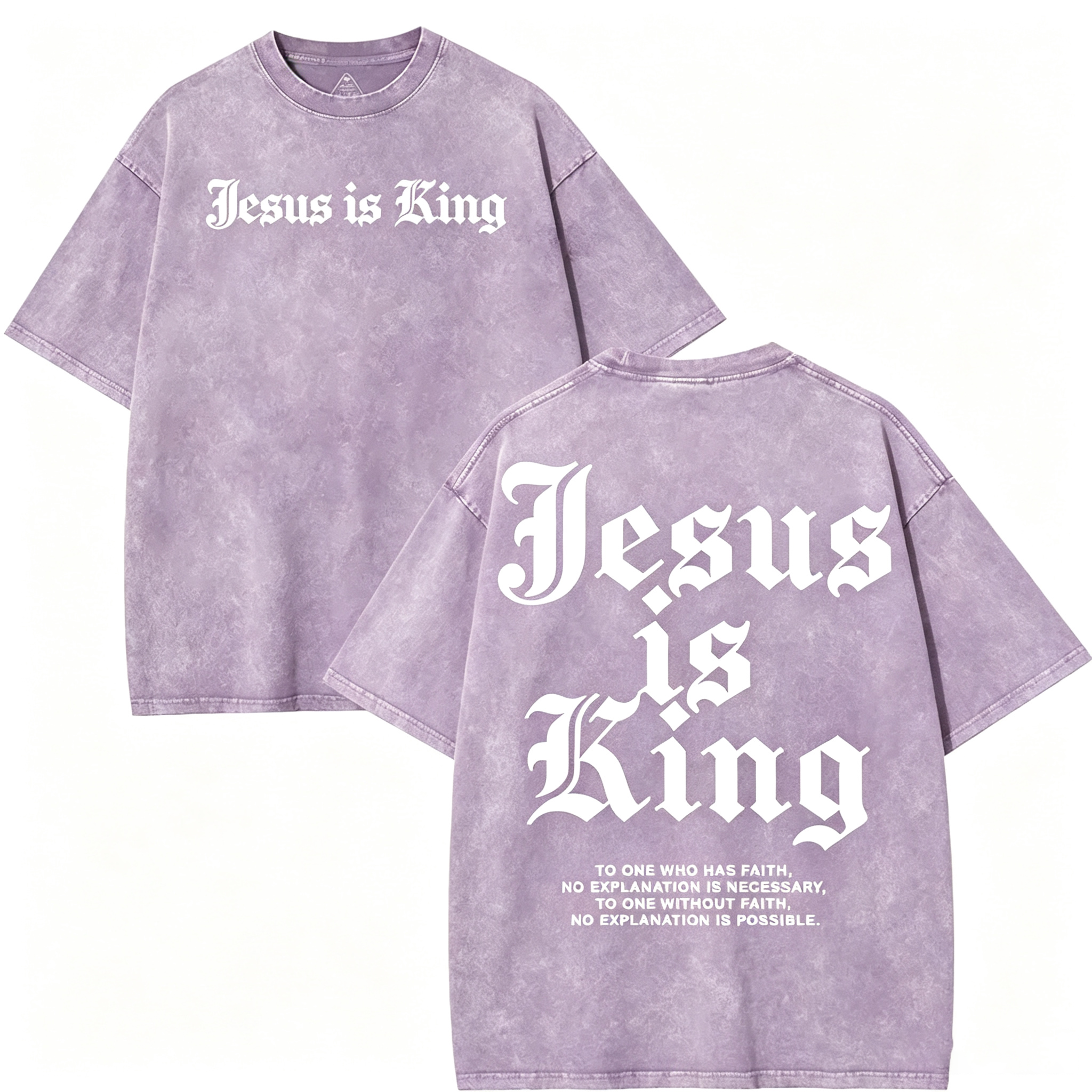 Jesus Is King Vintage Washed Oversized T‑Shirt
