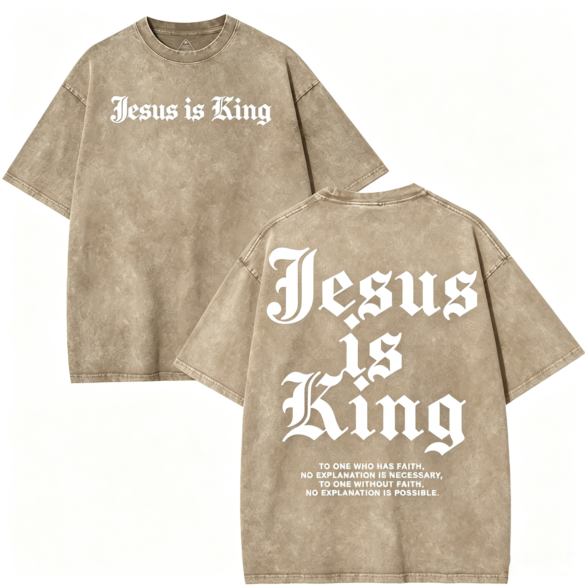 Jesus Is King Vintage Washed Oversized T‑Shirt
