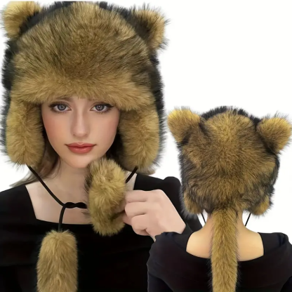 LAST DAY 49% OFF - Handmade Imitation Raccoon Fur Hat - BUY 2 FREE SHIPPING