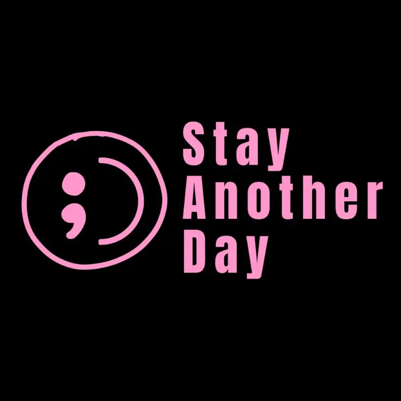 🔥Buy 1 Get 1 Free⏰ SAD Stay Another Day Mental Health Awareness Car Decal Permanent Sticker for Vehicle Windows 🎁Waterproof & No Residue