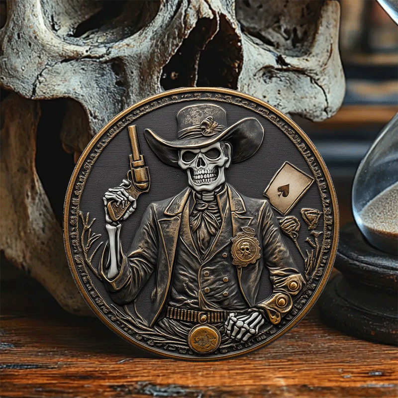 Cowboy Skull Challenge Coin