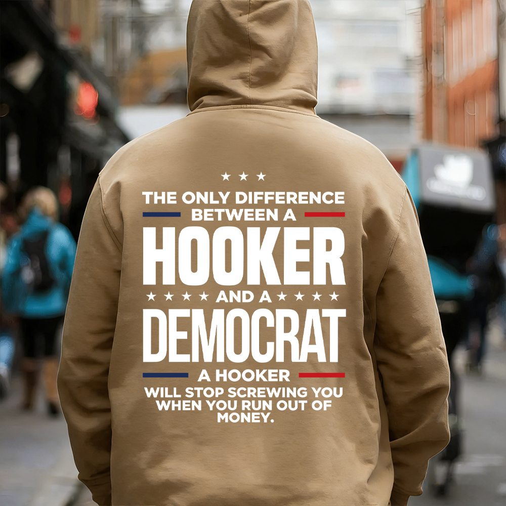 The Only Difference Between A Hooker And A Democrat Men's T-shirt 