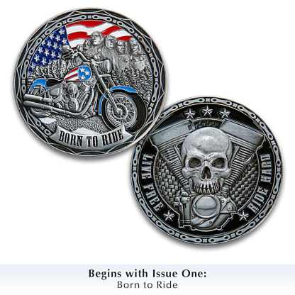 Patriotic Biker Challenge Coin